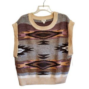 ANA Aztec Southwestern Sweater Pullover Vest XXL